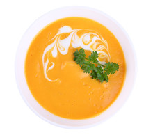 Pumpkin Soup Isolated On White