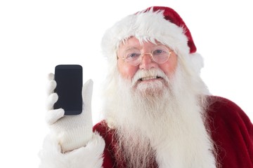 Poster - Santa Claus shows a smartphone
