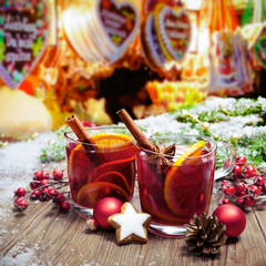 Mulled wine on german christkindl markt