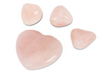 Fototapeta Storczyk - Precious gem on white background, rose quartz heart