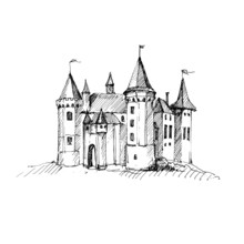 Medieval Castle Sketch.