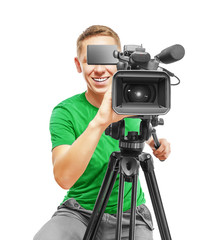 Wall Mural - Video camera operator