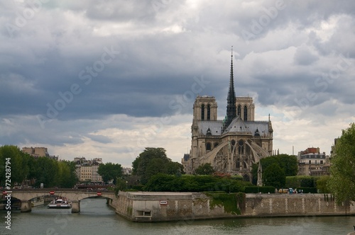 Zdjęcie XXL Widok na rzekę Notre Dame