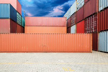 Stack of Cargo Containers at the docks