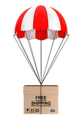 Aufkleber - Free Shippimg Concept. Parachute with Box