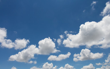 Clouds on the blue sky in cloudy days