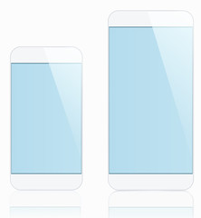 Poster - Electronic digital devices on white background