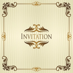 Wall Mural - Vintage invitation. Striped background