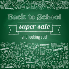 Doodle Back To School Super Sale Poster