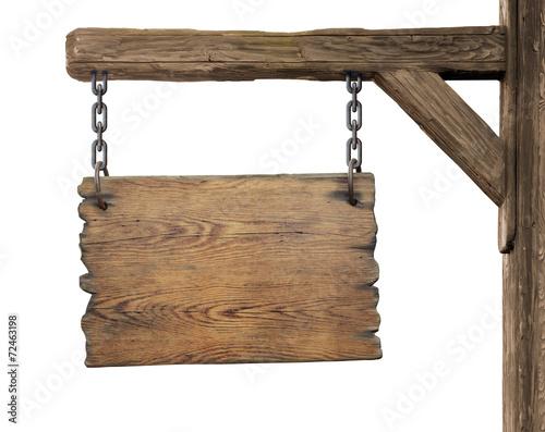 wooden road sign isolated o...