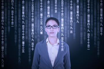 woman try to translate japanese language