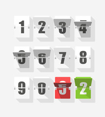 Poster - Counter with digits set. Flat design