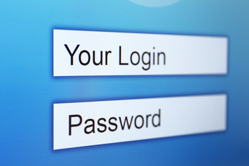 Sticker - Login and password on monitor screen