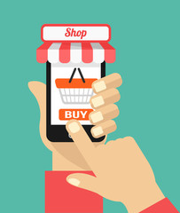 Poster - Vector flat e commerce illustration icon design
