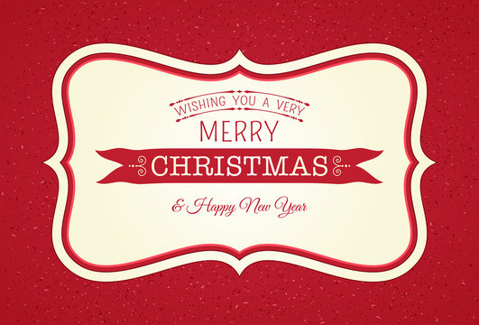 Merry Christmas Horizontal Frame Card Red