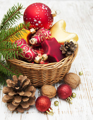 Poster - Christmas Decoration in basket