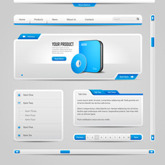 Naklejka na meble Web UI Controls Elements Gray And Blue On Light Background