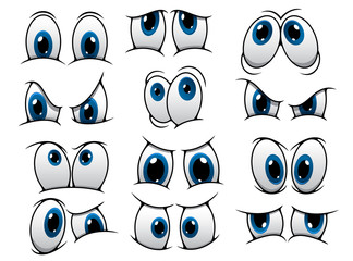 Poster - Funny cartoon eyes set