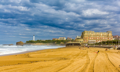 Sticker - Grande Plage, a beach in Biarritz, France