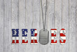 © driftwood - military dog tags for heroes on wood
