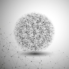 Poster - Molecule structure, gray background for communication, vector
