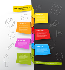 Poster - Infographic timeline report template made from colorful papers