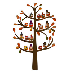 tree with leaves and birds in the fall