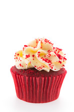 Red Velvet Cupcakes Isolated On White