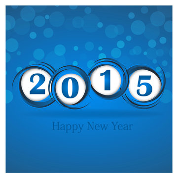 New year 2015 in blue background. Clip-art