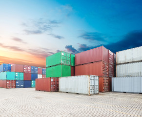 Stack of Cargo Containers at the docks