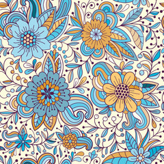 Poster - Seamless floral pattern