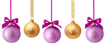 Hanging Christmas Balls Isolated