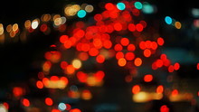 Out-of-focus Car Rear Lights At Rush Hour. FullHD 1080p.