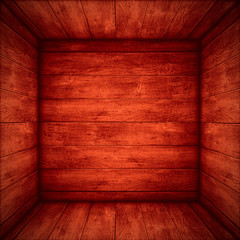 Sticker - red wooden background