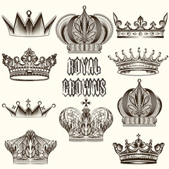 Canvas Print - collection of vector crowns for design