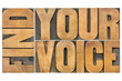 find your voice creativity concept -