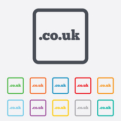 Domain CO.UK sign icon. UK internet subdomain