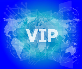 Poster - words vip on digital screen, business concept
