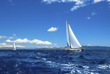 Fototapeta Sawanna - Sailing ship yachts. Sailing regatta. Luxury yachts.