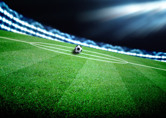 Wall Mural - soccer field and the bright lights