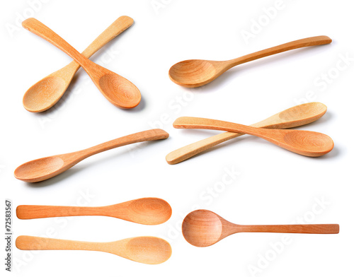 Fotografie, Obraz Wooden spoon isolated on white background