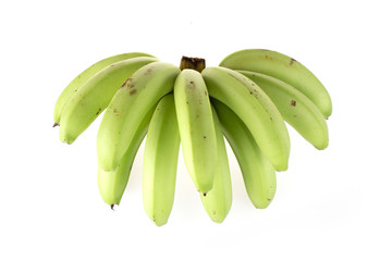 green banana raw isolated on white background