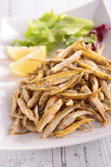 Poster - fried fish and salad