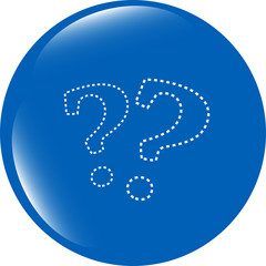 Poster - Stylish web button with question mark isolated on white
