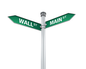 Canvas Print - Direction Sign of  Main Street and Wall Street