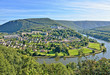 Panorama of Revin, a small town on river Meuse