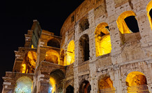 Colosseum In Rome Against The Night  Sky