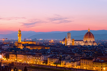 Wall Mural - Panoramic view of Florence on a sunset, Italy