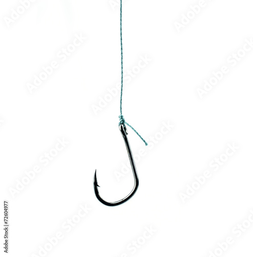Fotografie, Obraz Strong fishing hook isolated on white background