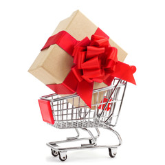 Poster - gift in a shopping cart